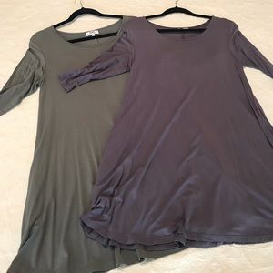 Bundle of two t-shirt dresses with pockets
